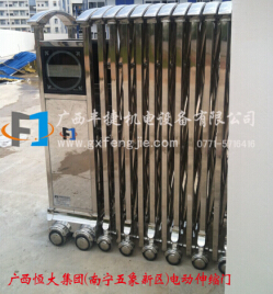 廣西恒大集團(tuán)（南寧五象新區(qū)）精拋不銹鋼電動(dòng)伸縮門(mén)2014年9月開(kāi)始啟用！