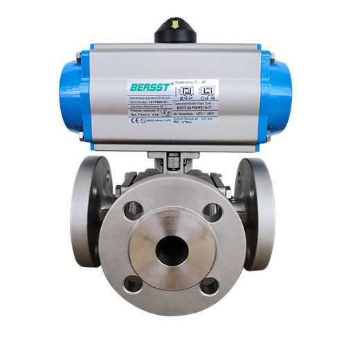 【BERSST】氣動三通球閥/法蘭